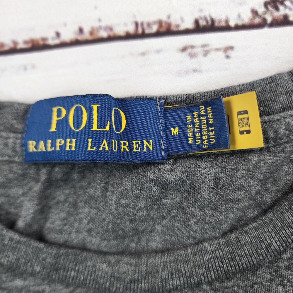 Polo Ralph Lauren Mens Heather Gray Graphic Logo Cotton Short Sleeve T-Shirt M - Picture 3 of 8